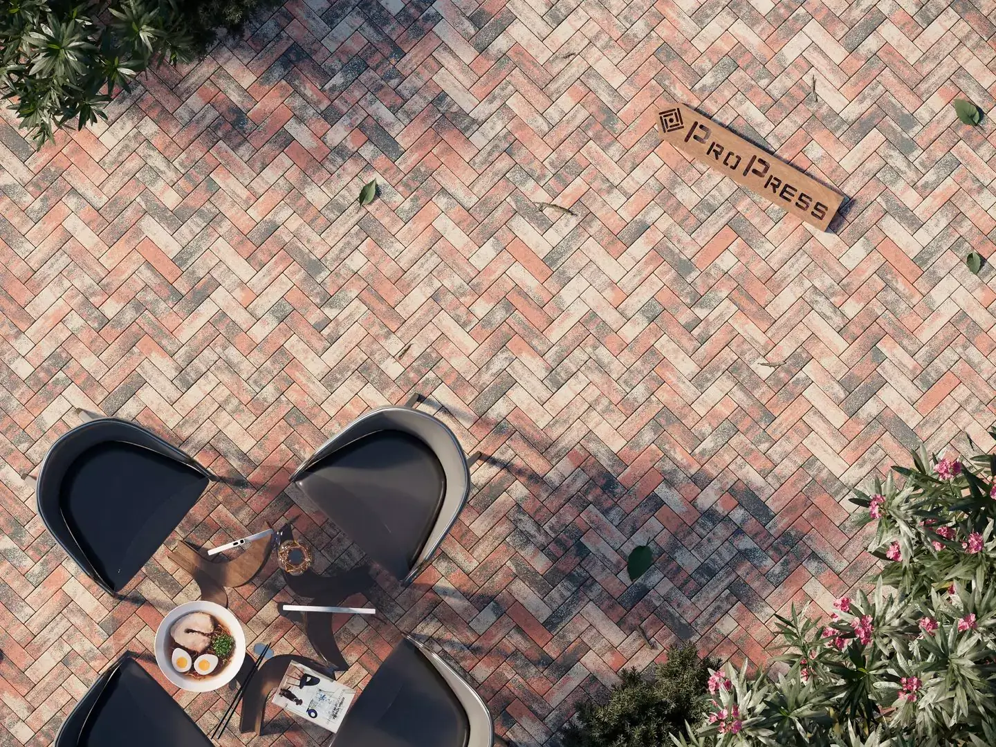 Тротуарная плитка Паркетик 180х60 №22 "Агат оранжевый", фактура гладкий, гранитная, мрамор, высота 40 мм-1
